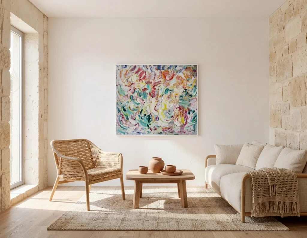 картина «Магия радости» в средиземноморском интерьере